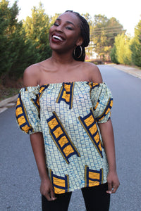 Funmi Top - African Print Silk